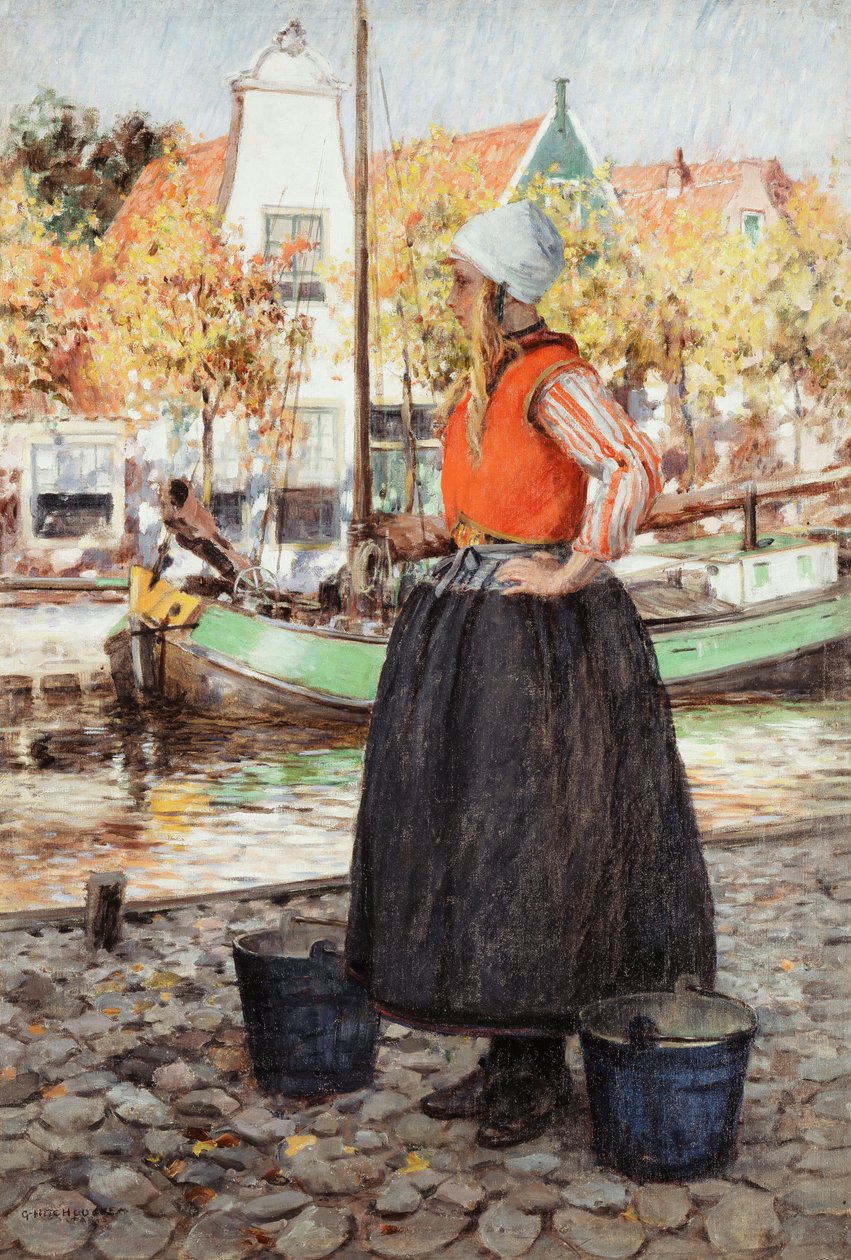 Mulher ao longo do canal de George Hitchcock