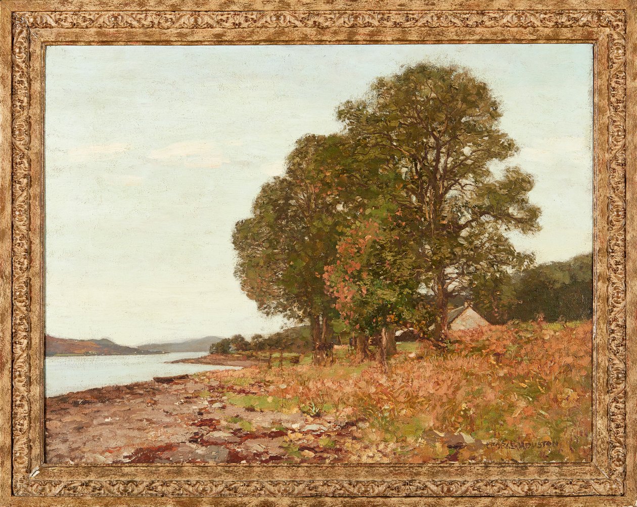 À Beira do Lago, Outono (óleo sobre tela) de George Houston