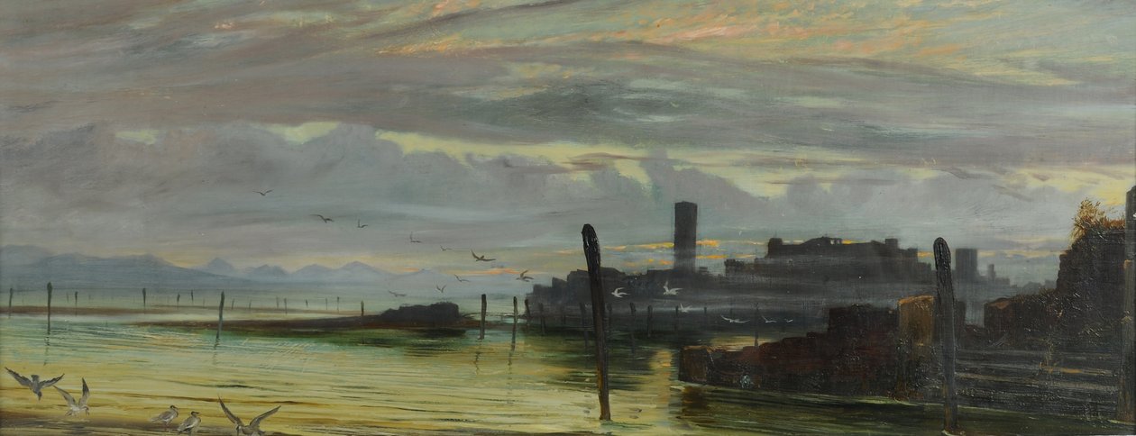 Crepúsculo nas lagoas perto de Veneza, 1875-85 de George Howard
