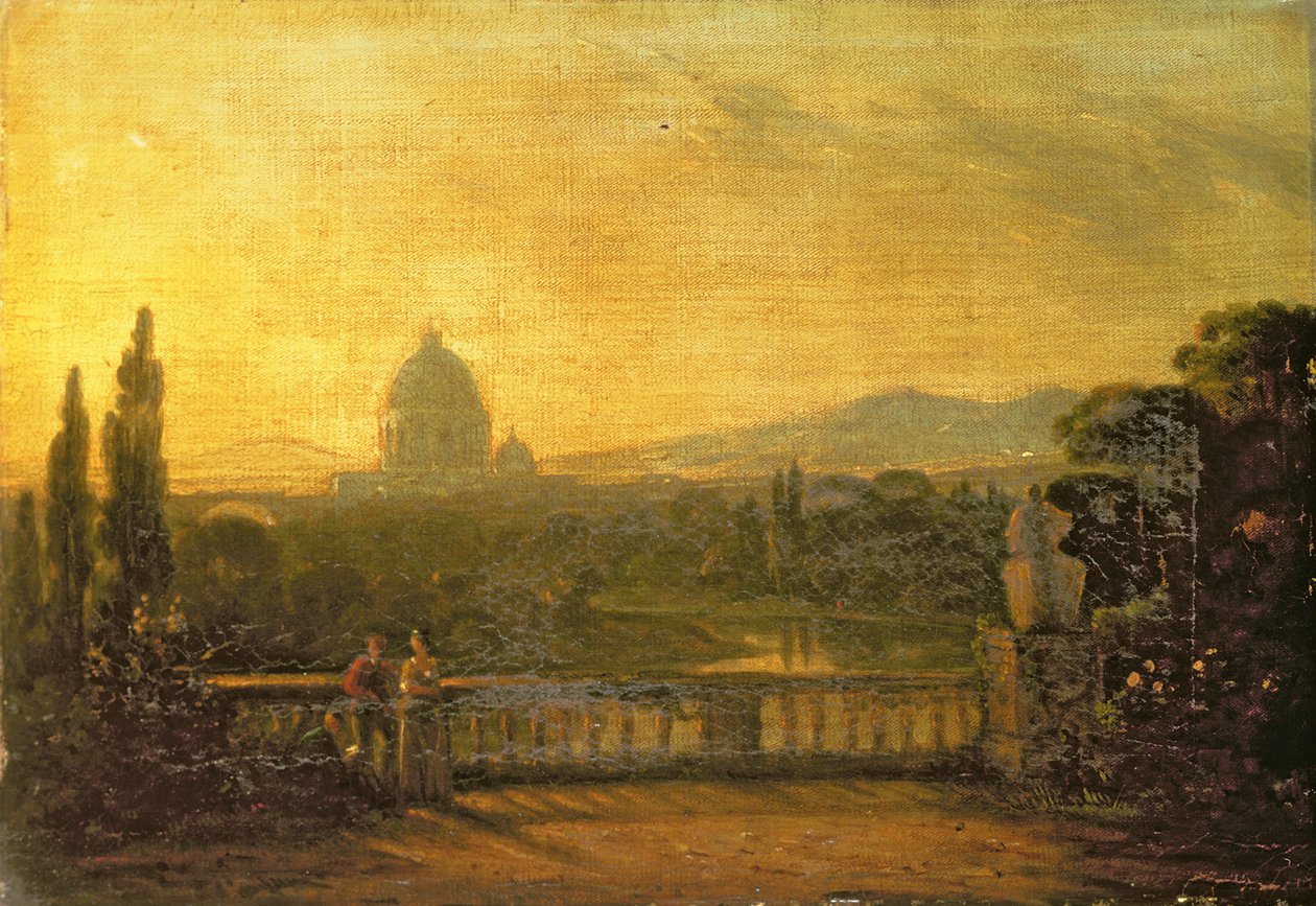 Vista, de, St.Peter, roma, de, a, terraço, de, um, vila de George Howland Beaumont