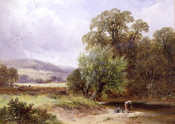 Um riacho perto de Barrow (óleo sobre tela) de George II Turner
