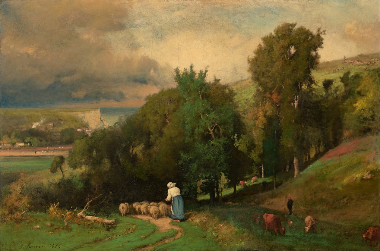 Encosta em Étretat de George Inness