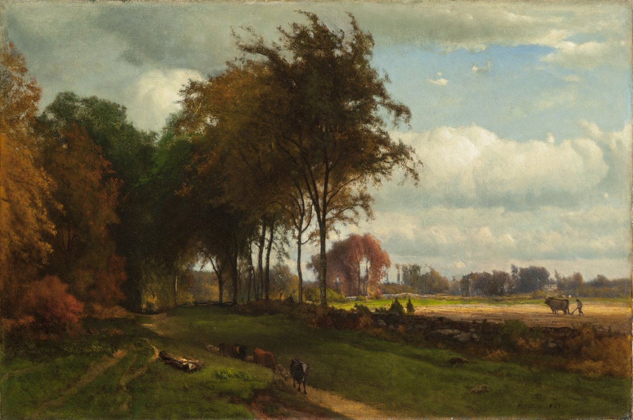 Paisagem com gado de George Inness