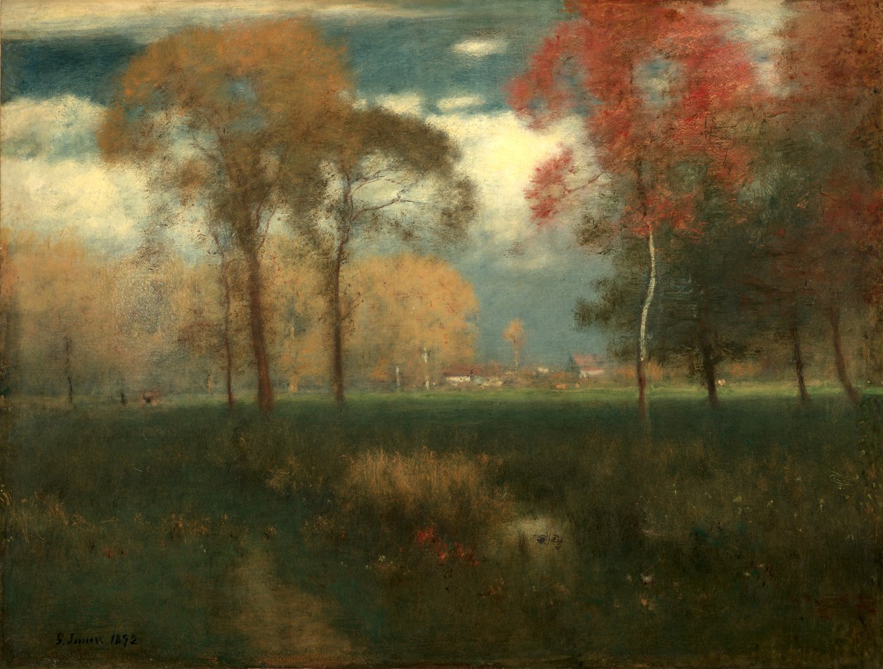 Dia ensolarado de outono, 1892. de George Inness