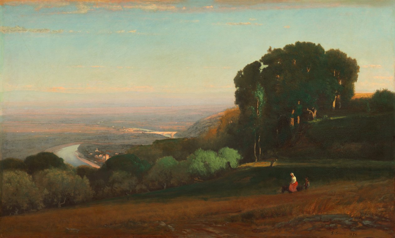 Vista do Tibre perto de Perugia de George Inness