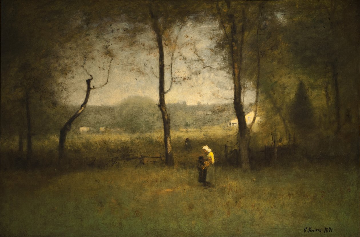 Recolhedores de lenha, numa tarde de outono de George Inness