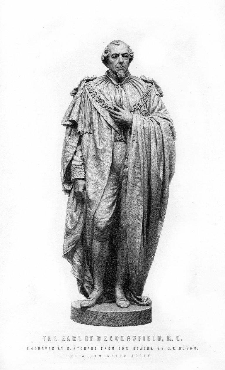 Benjamin Disraeli, 1º Conde de Beaconsfield, estadista inglês e figura literária, 1881. de George J. Stodart