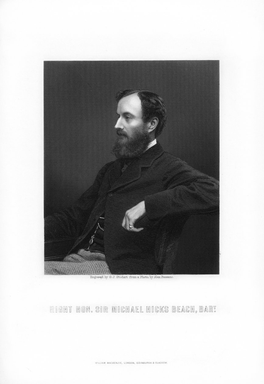 Michael Edward Hicks Beach, 1º Earl St Aldwyn, estadista inglês, 1881. de George J. Stodart