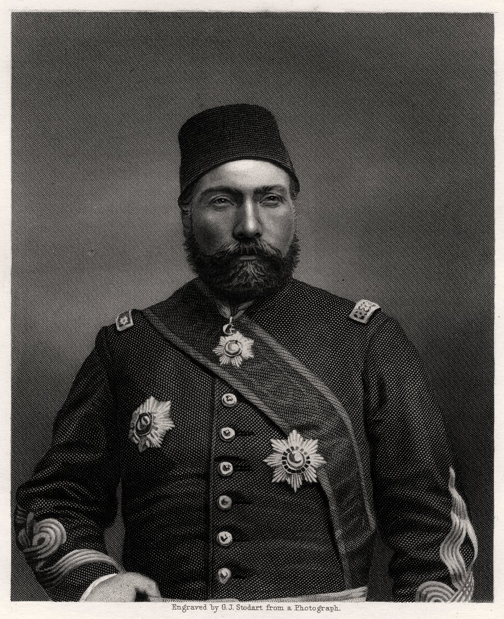 Osman Nuri Pasha, marechal de campo do Império Otomano, século XIX de George J. Stodart