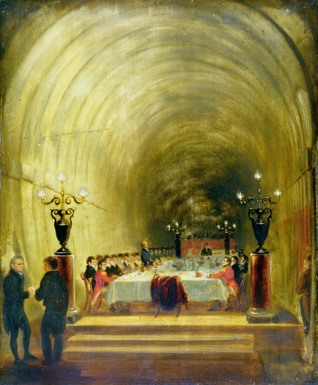 Banquete no Thames Tunnel, c.1827 de George Jones