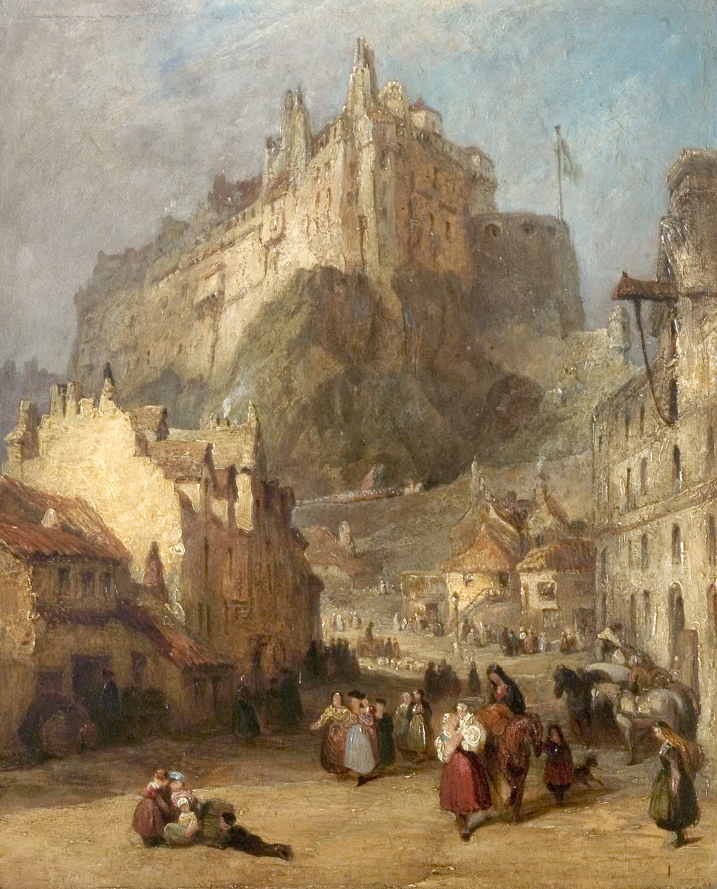 Castelo de Edimburgo do mercado de grama, Escócia de George Jones