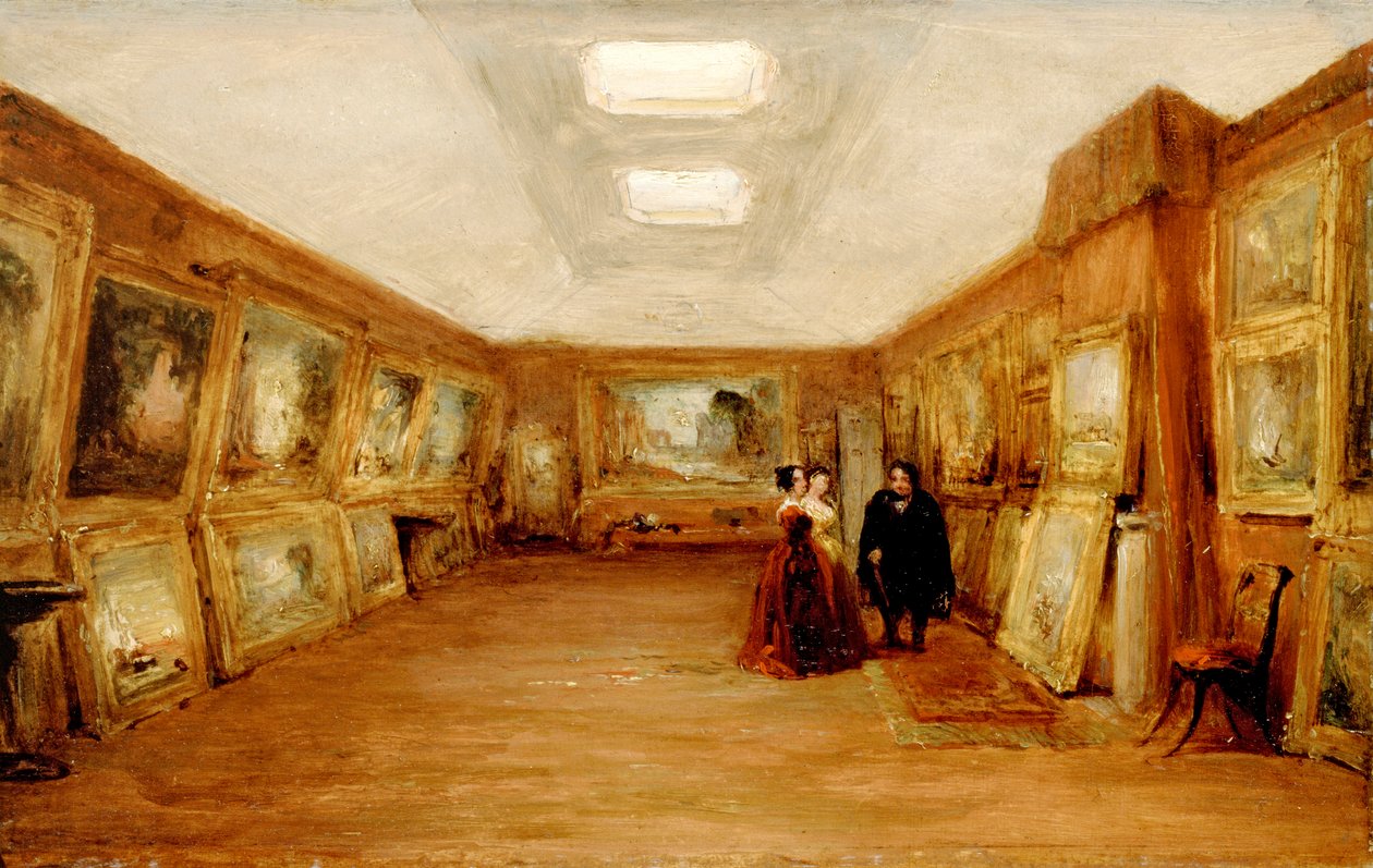 Interior da Galeria de Turner: o artista mostrando suas obras, pós 1851 de George Jones