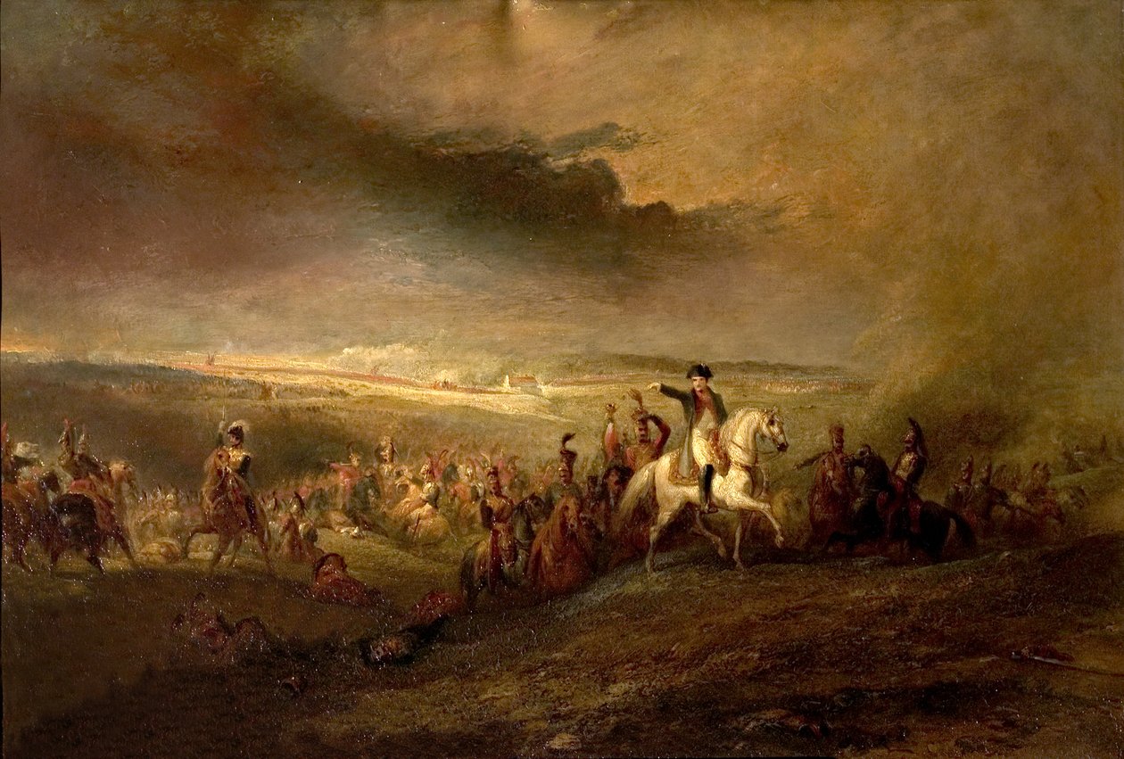 Napoleão Deixando o Campo de Waterloo em 18 de junho de 1815, c.1816 de George Jones