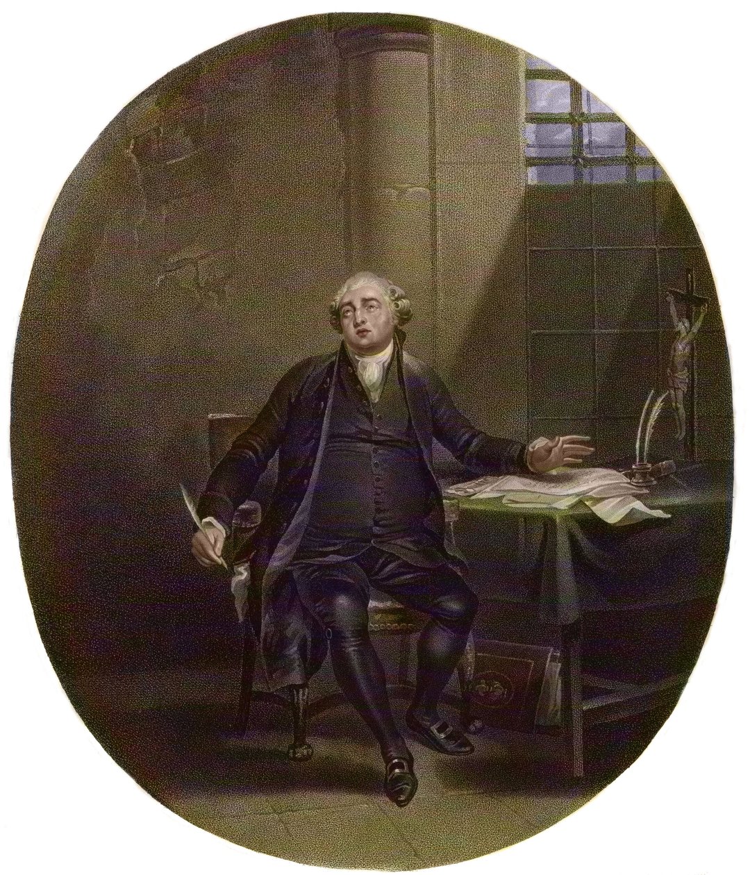 Luís XVI (1754-93 no Templo 1792 - Luís XVI, Rei de França de George Keating