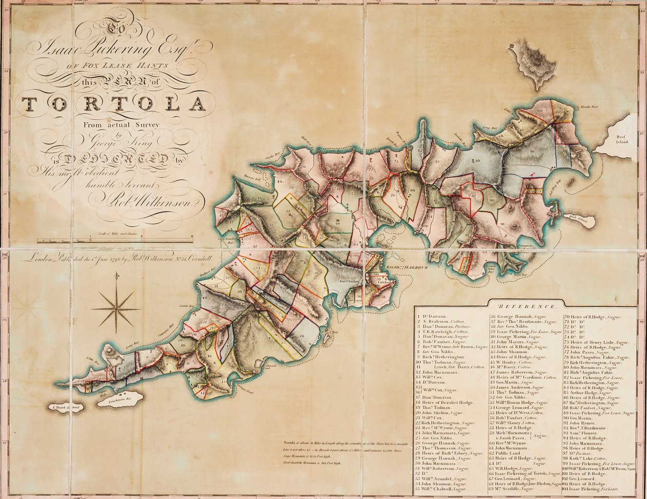 Plano de Tortola a partir do levantamento efectuado por George King de George King