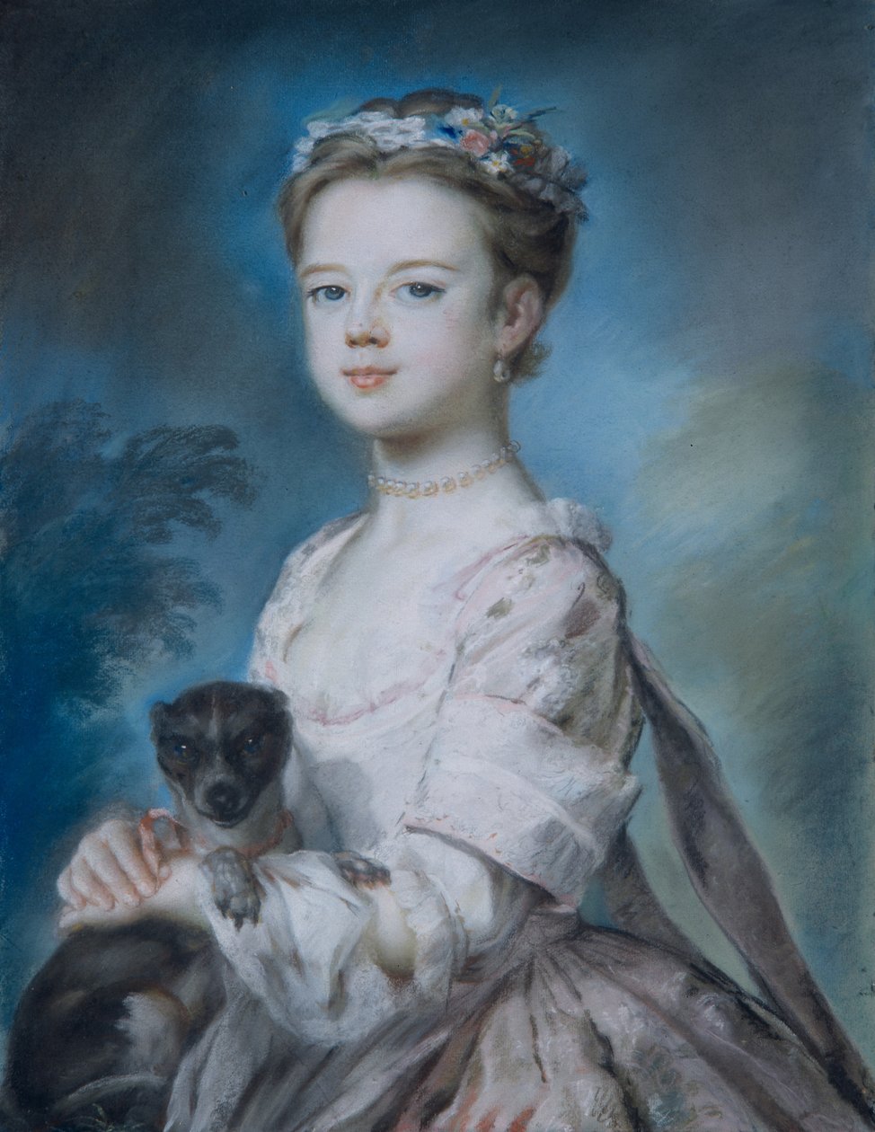 Retrato de Lady Charlotte Boyle (pastel sobre papel) de George Knapton
