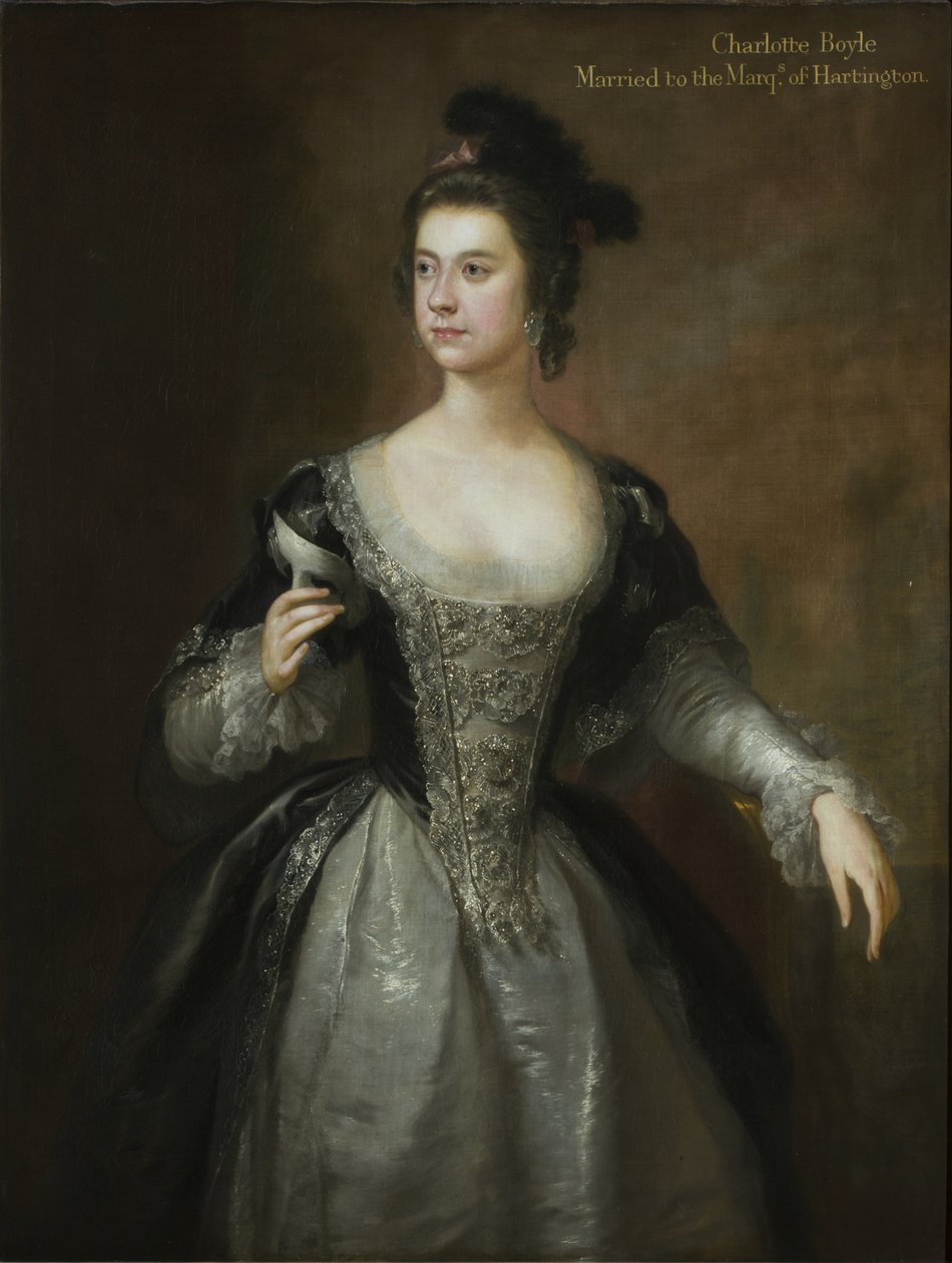Retrato de Lady Charlotte Boyle, Baronesa Clifford e Marchioness de Hartington, c.1748-56 (óleo sobre tela) de George Knapton