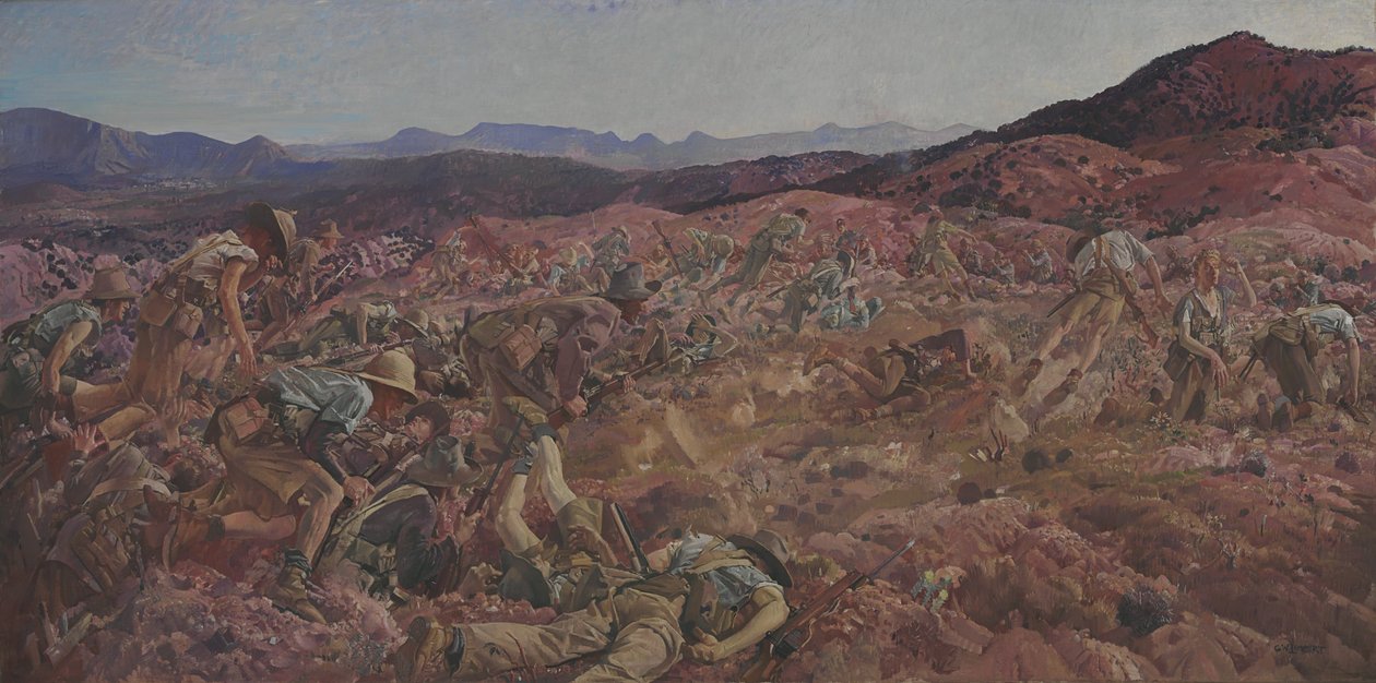 A carga da 3ª Brigada de Cavalo Leve no Nek, 7 de agosto de 1915 de George Lambert