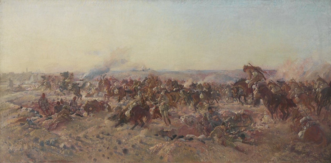O Encargo do Cavalo Leve Australiano em Beersheba de George Lambert