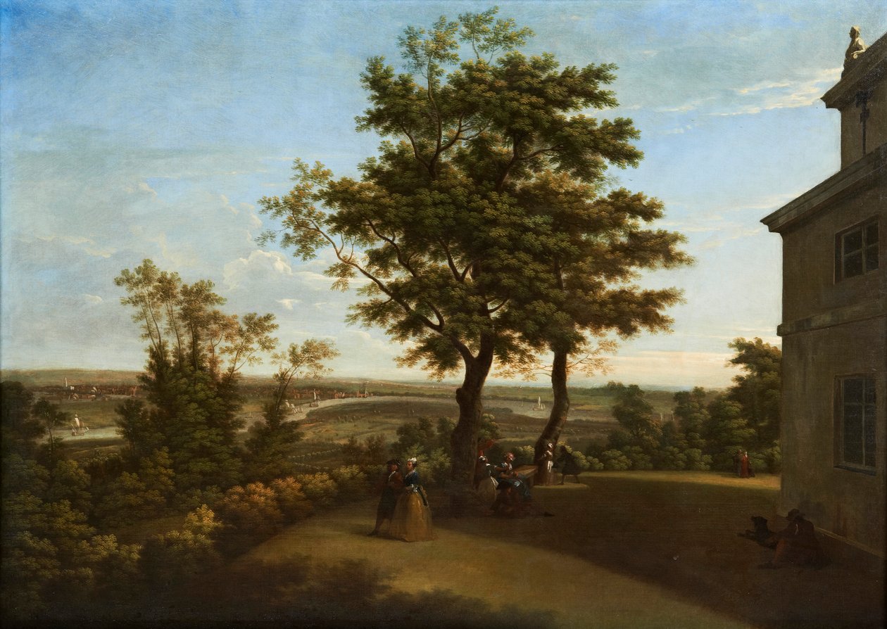 Westcombe House, vista do terraço, com Londres à distância de George Lambert
