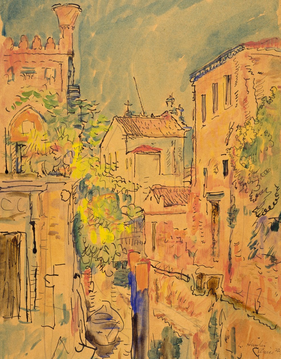 Um canal em Veneza de George Leslie Hunter