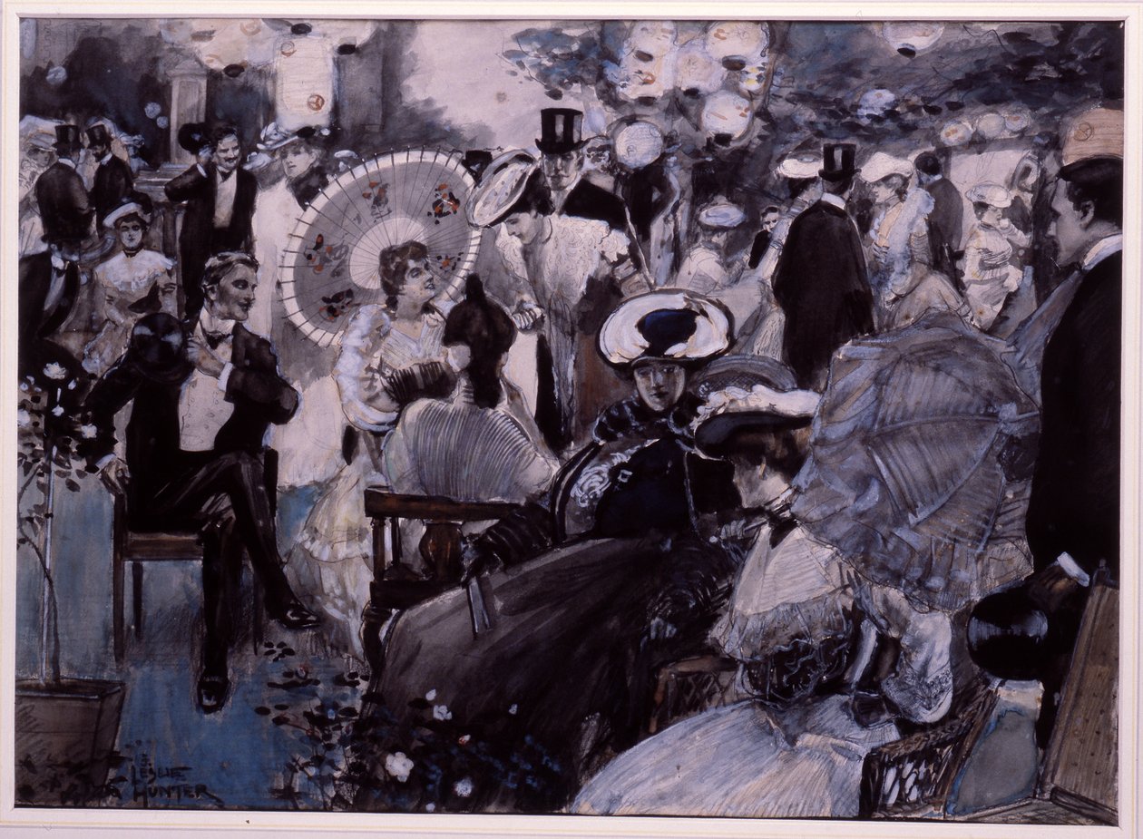 Uma festa no jardim de George Leslie Hunter