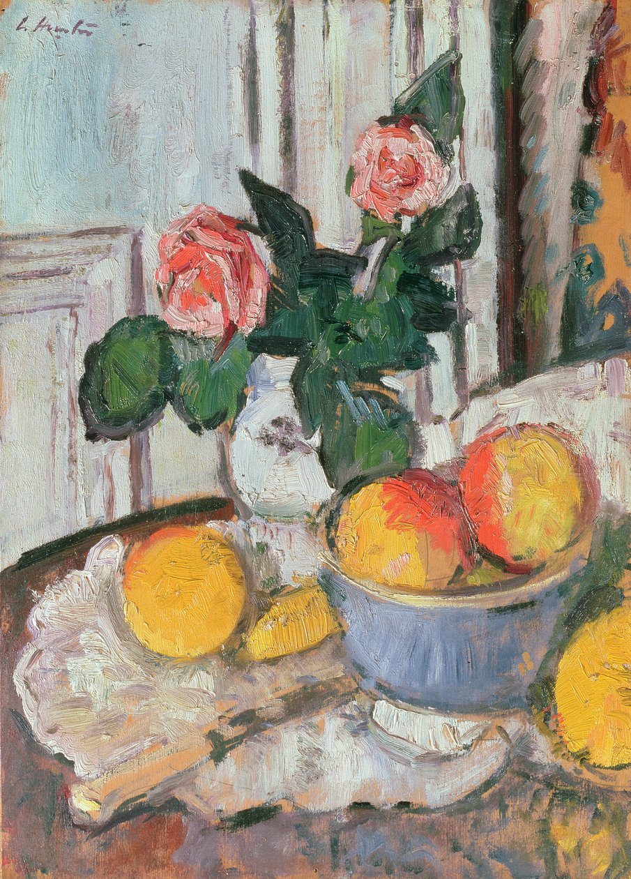 Rosas e Fruta de George Leslie Hunter