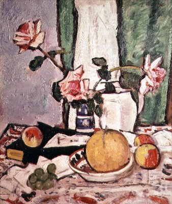 Natureza Morta de Rosas e uma Toranja (óleo sobre tela) de George Leslie Hunter
