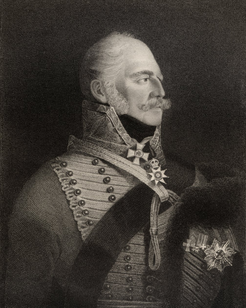 Príncipe Ernest Augustus, Duque de Cumberland e Rei de Hanover, gravado por HR Cook (fl.1813-47), de &39;National Portrait Gallery, volume IV&39;, publicado, c.1835 de George Lethbridge Saunders