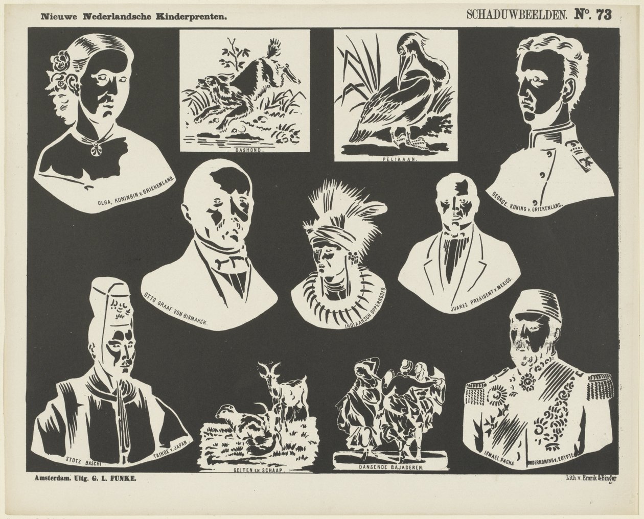 Imagens de sombra (título no objeto) Novas estampas infantis holandesas (título da série no objeto) de George Lodewijk Funke