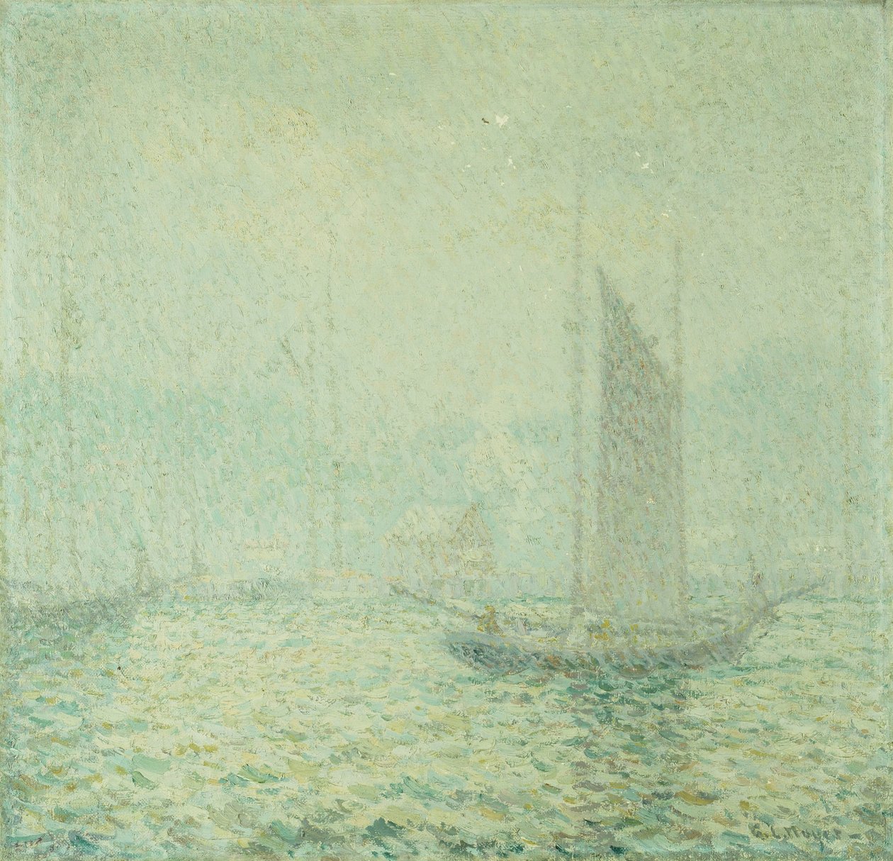 Névoa do porto (óleo sobre tela) de George Loftus Noyes