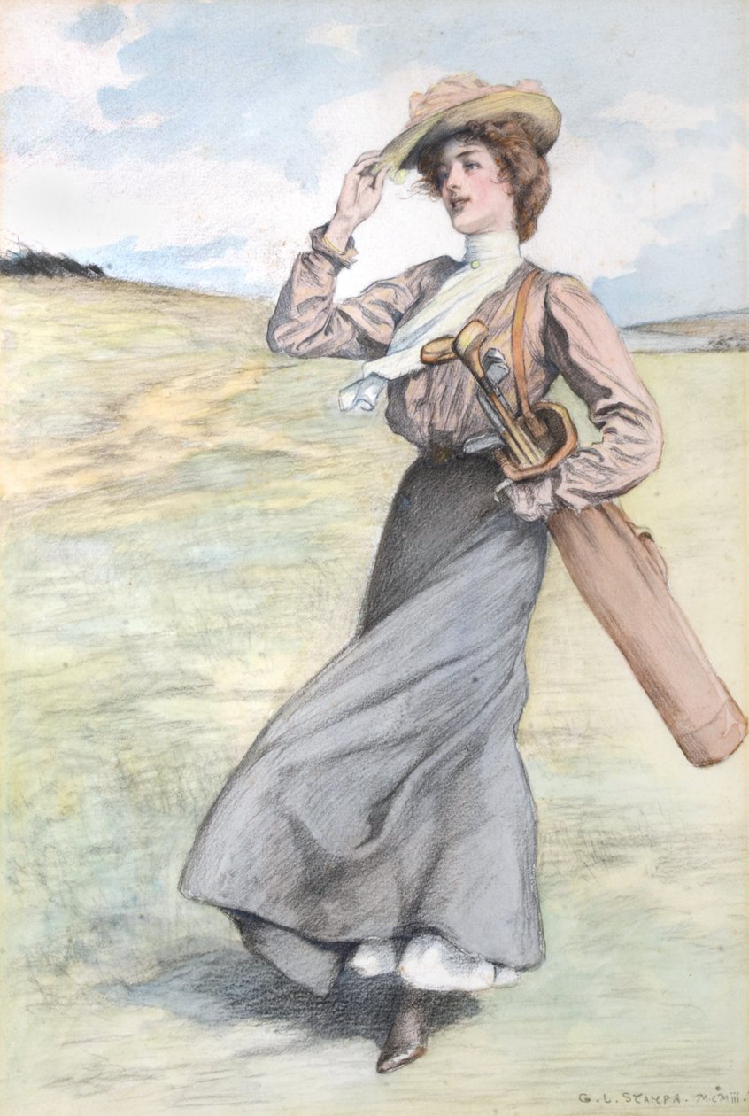Senhora golfista de George Loraine Stampa