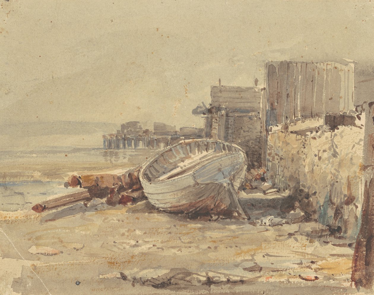 Embarcação Encalhada, c.1880 de George Loring Brown