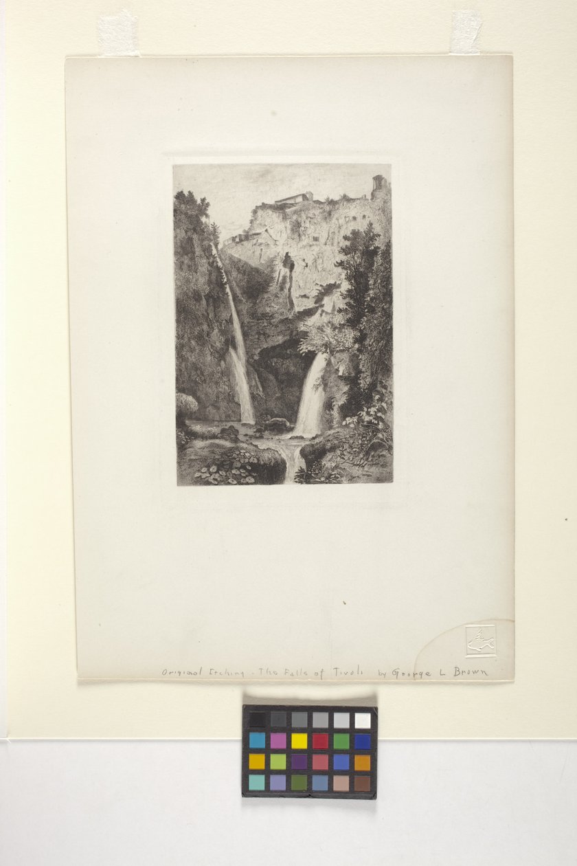 The Falls Of Tivoli (tinta) de George Loring Brown