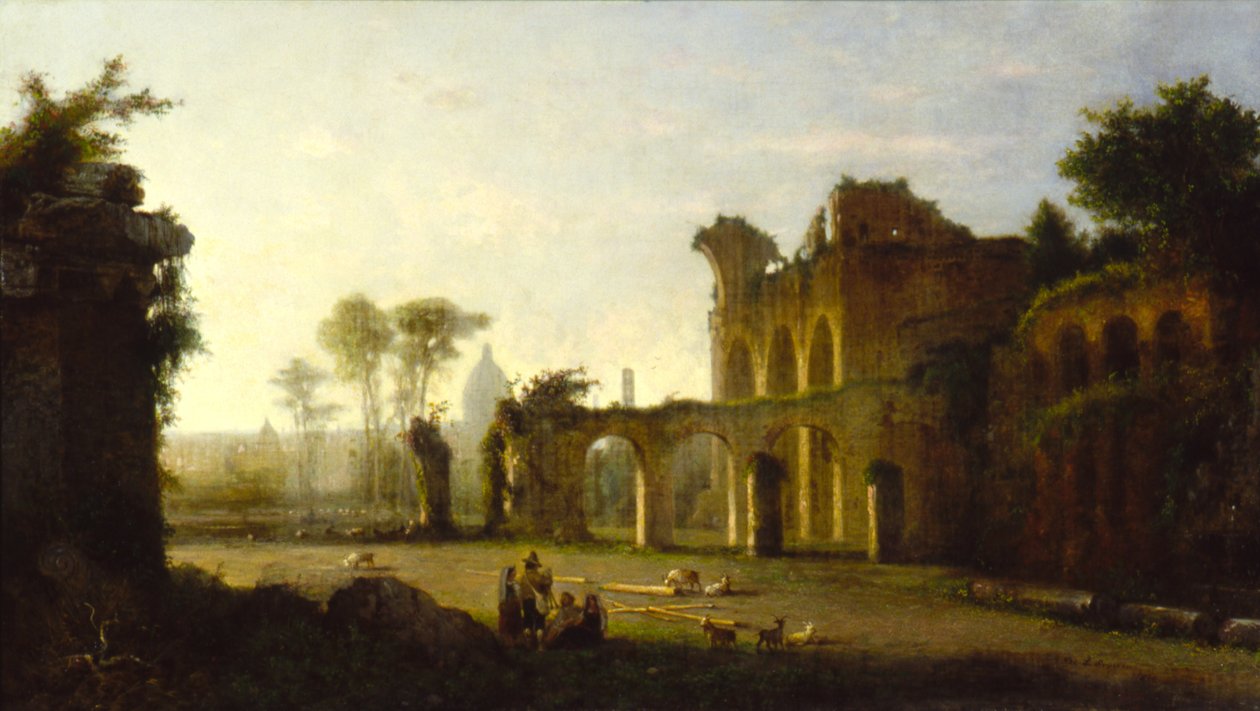 Vista do Templo da Paz no Fórum Romano de George Loring Brown