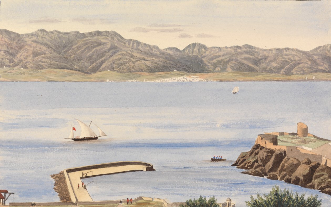Baía de Rosia, Gibraltar e Algeciras, Espanha de George Lothian Hall