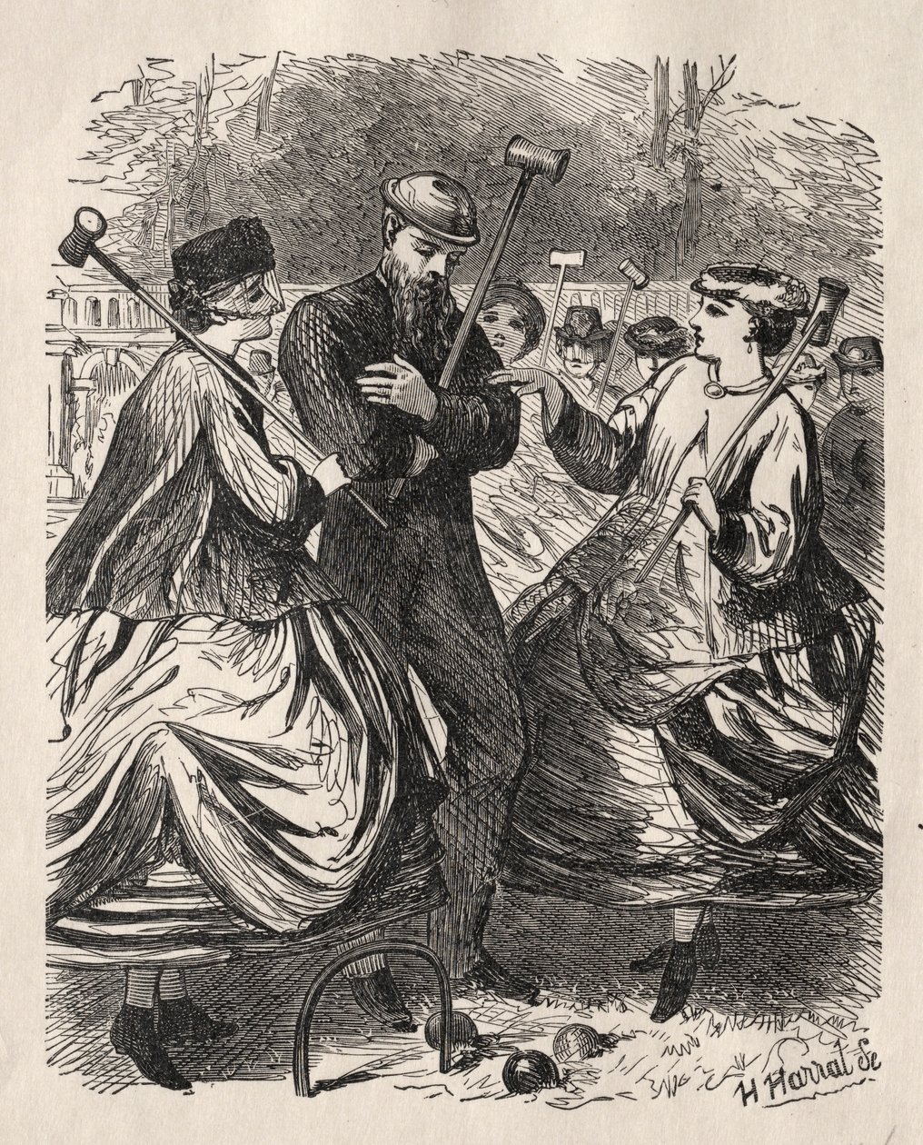 Nosso Croquet Party, 1864. de George Louis Palmella Busson Du Maurier