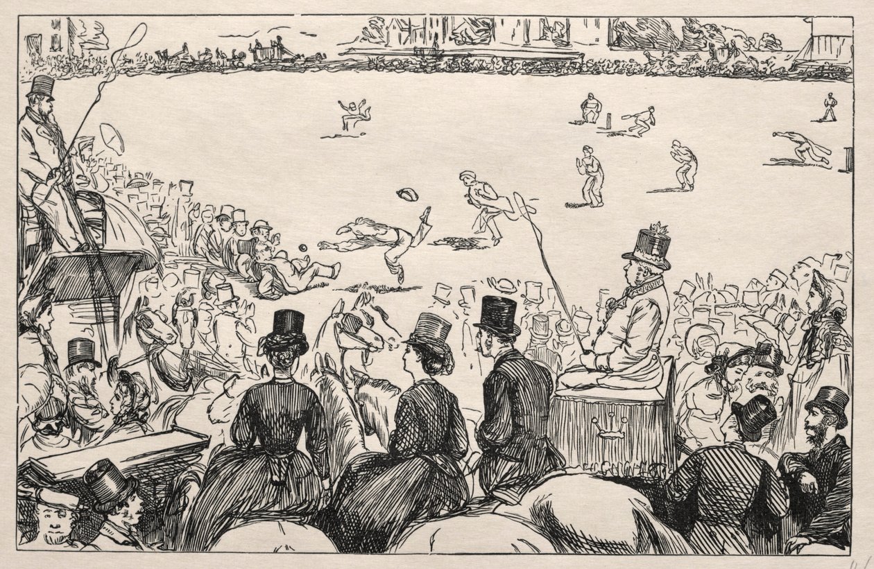 Universidade Cricket Match em Senhores, 1862. de George Louis Palmella Busson Du Maurier