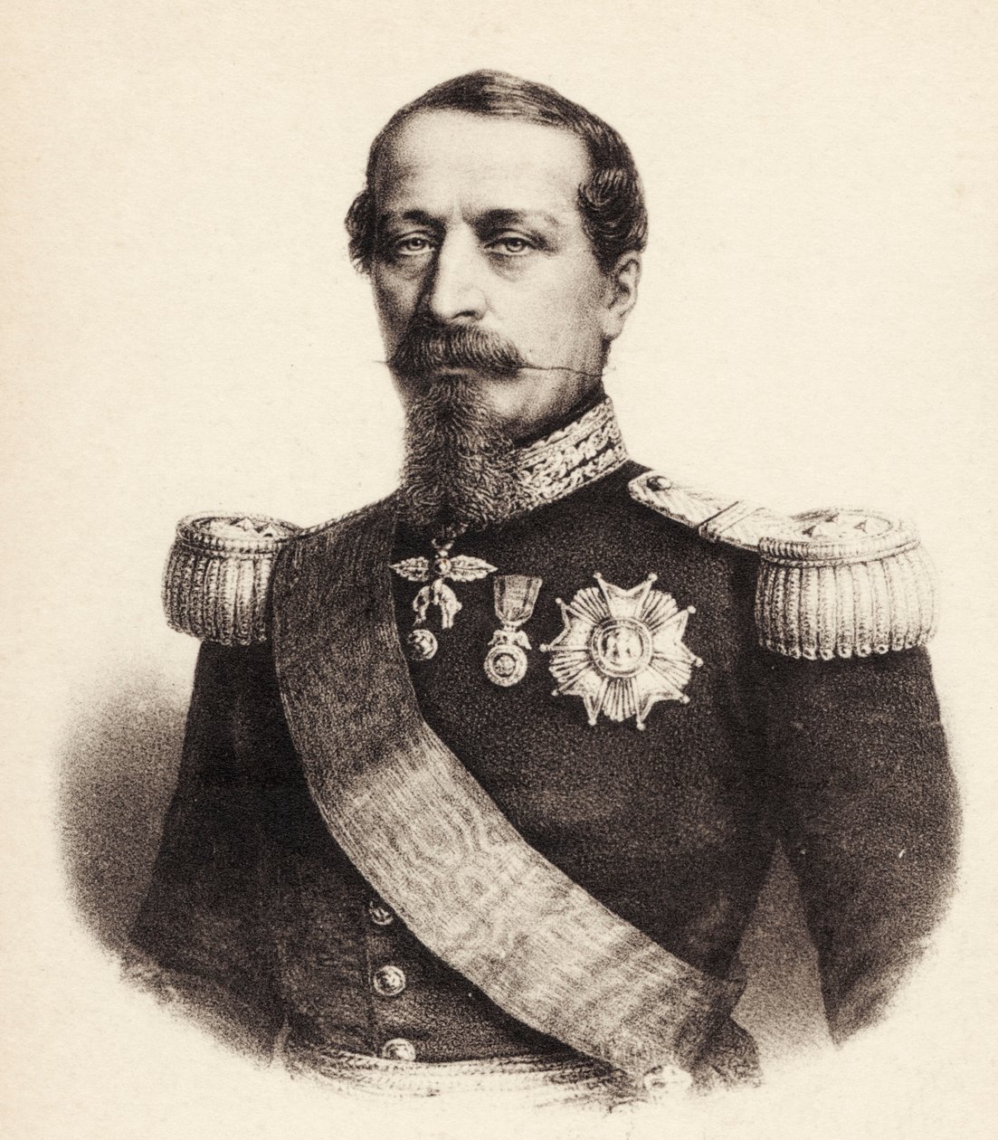 Retrato do imperador francês Napoleão III (cartão postal) de Bartolome Esteban and studio Murillo