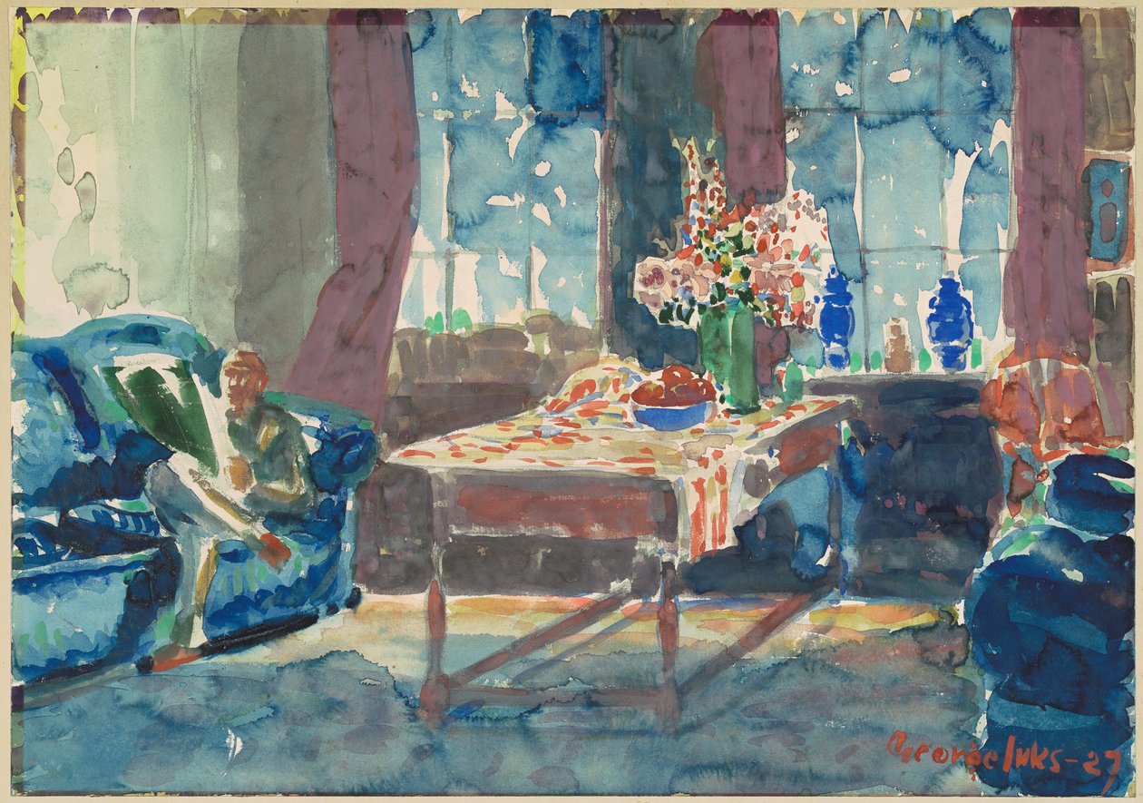 Autorretrato: Interior do meu apartamento em Nova York de George Luks
