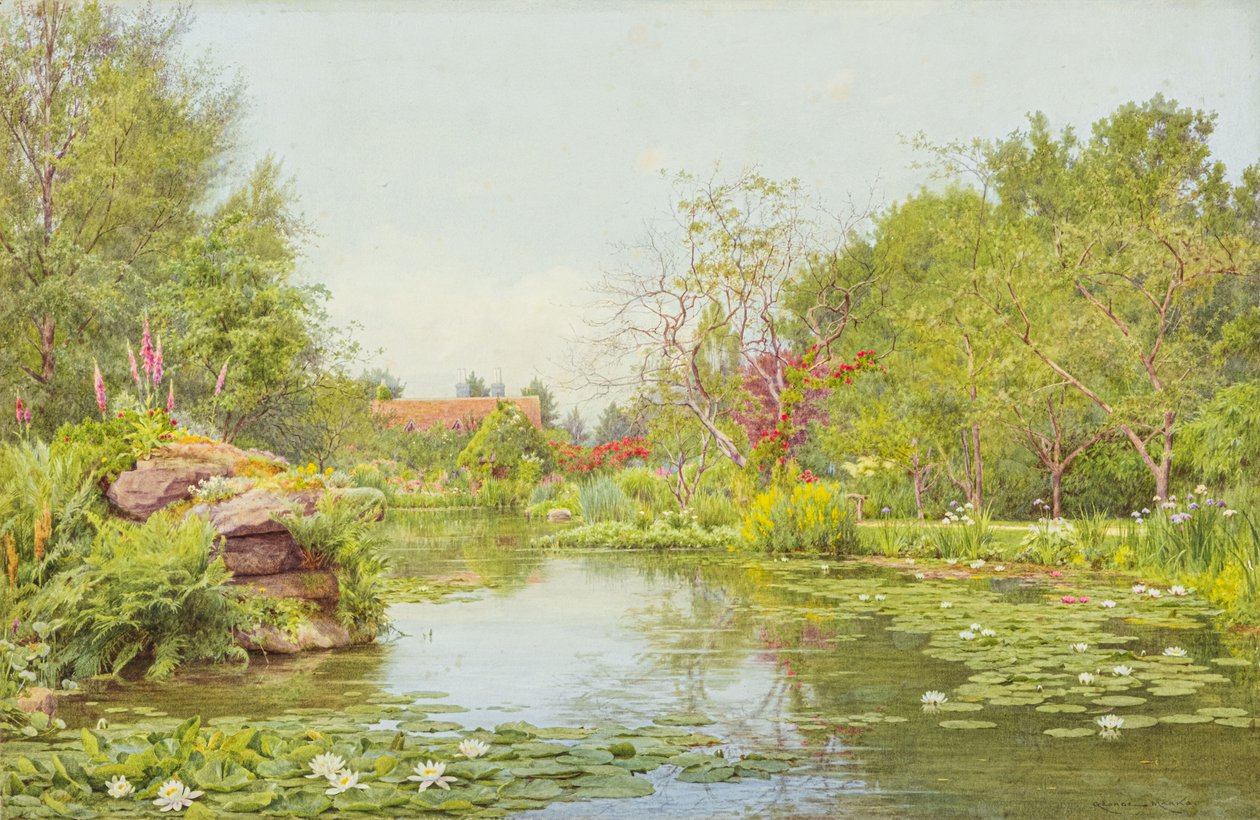 A lagoa dos lírios (aguarela) de George Marks