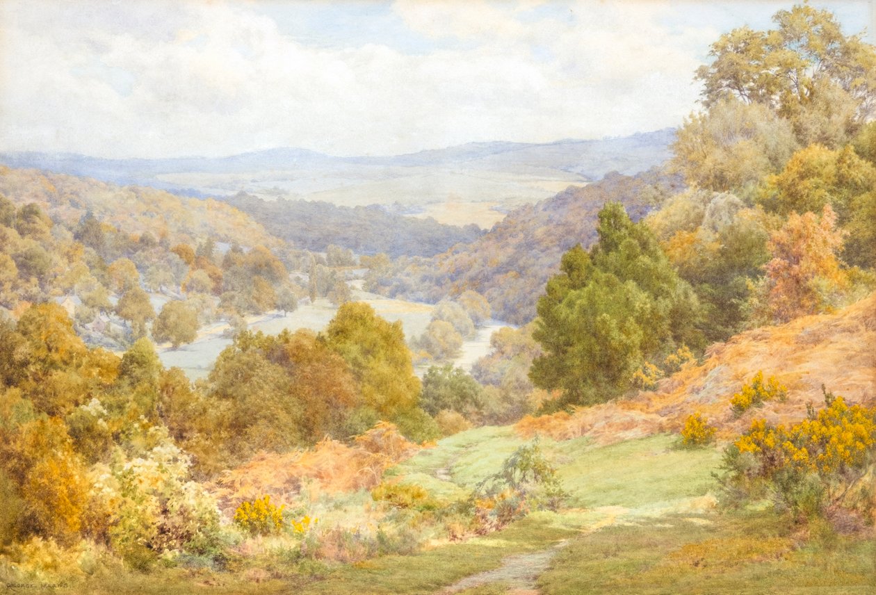 O Wye abaixo da ponte de Kerne (aguarela) de George Marks