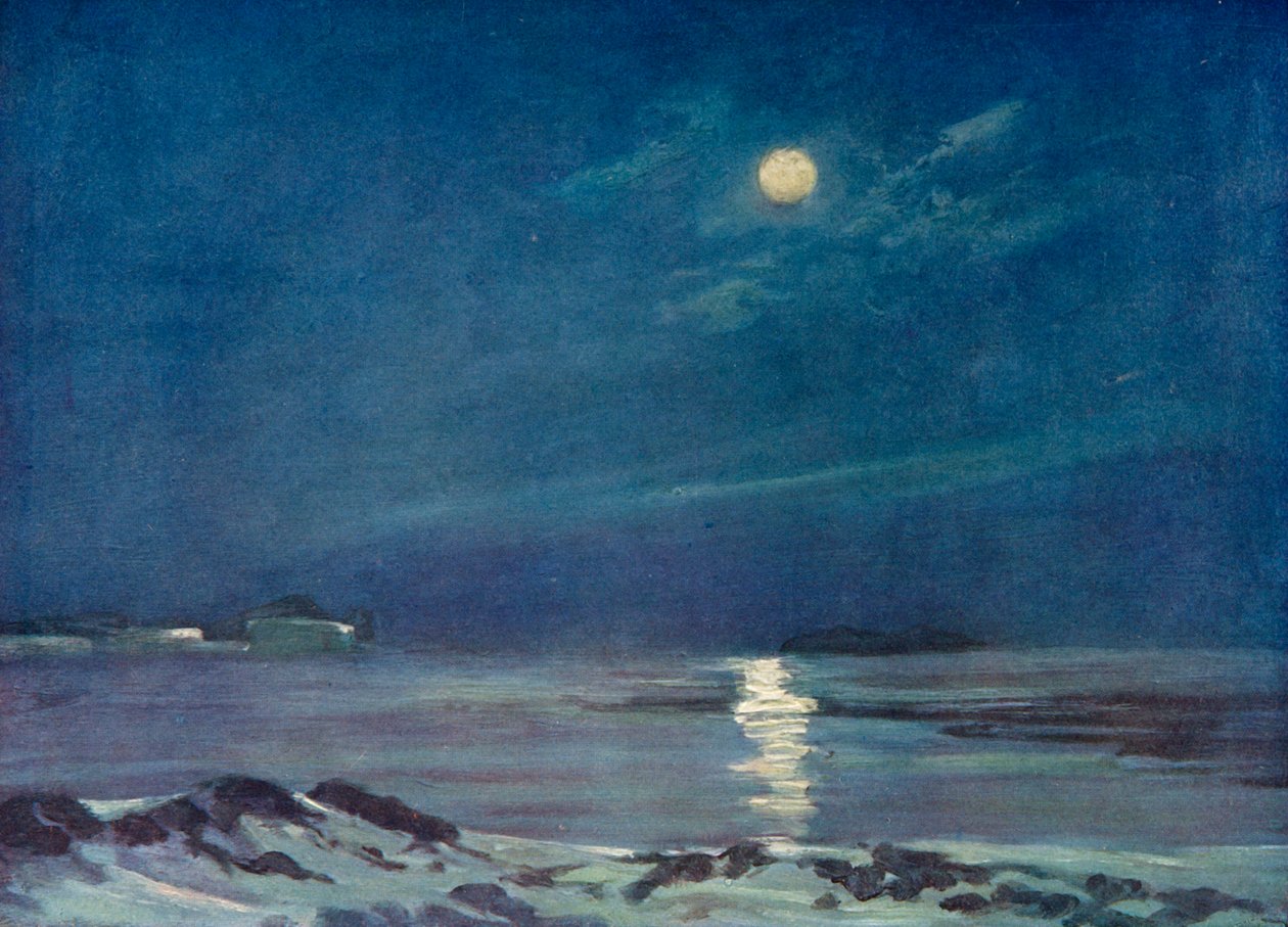 Lua cheia no inverno, c1908, 1909 de George Marston