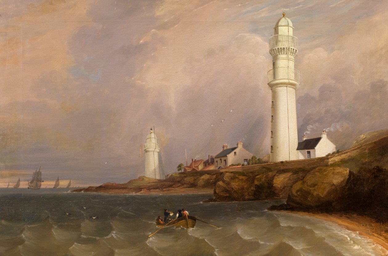 Faróis - West Lights, Tayport, c.1840 (óleo sobre tela) de George McGillivray