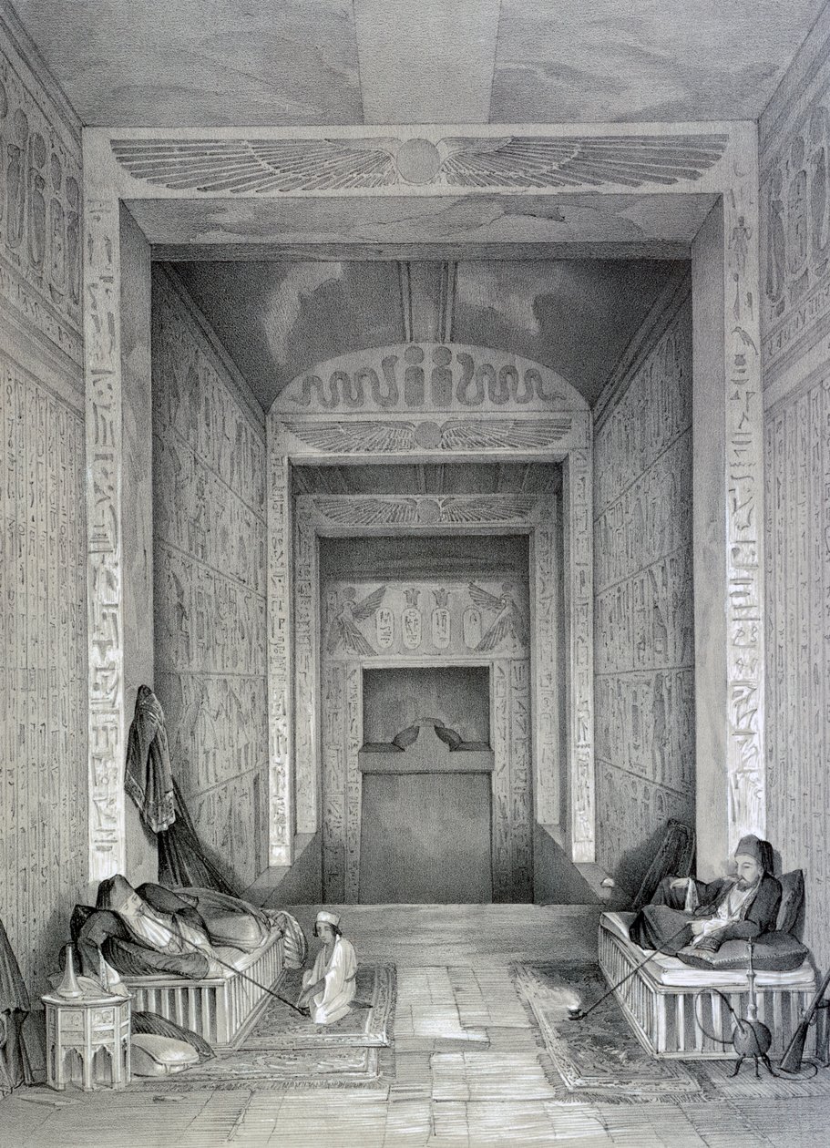 Interior de um templo, Egito, século XIX de George Moore
