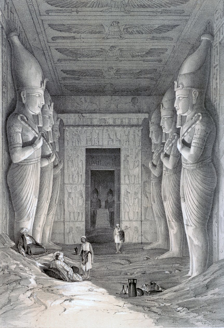 Interior do Grande Templo, Abu Simbel, século XIX de George Moore