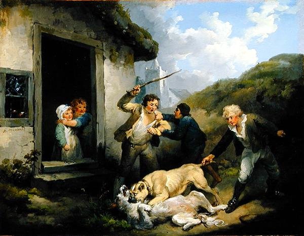 Luta de Cães (óleo sobre tela) de George Morland