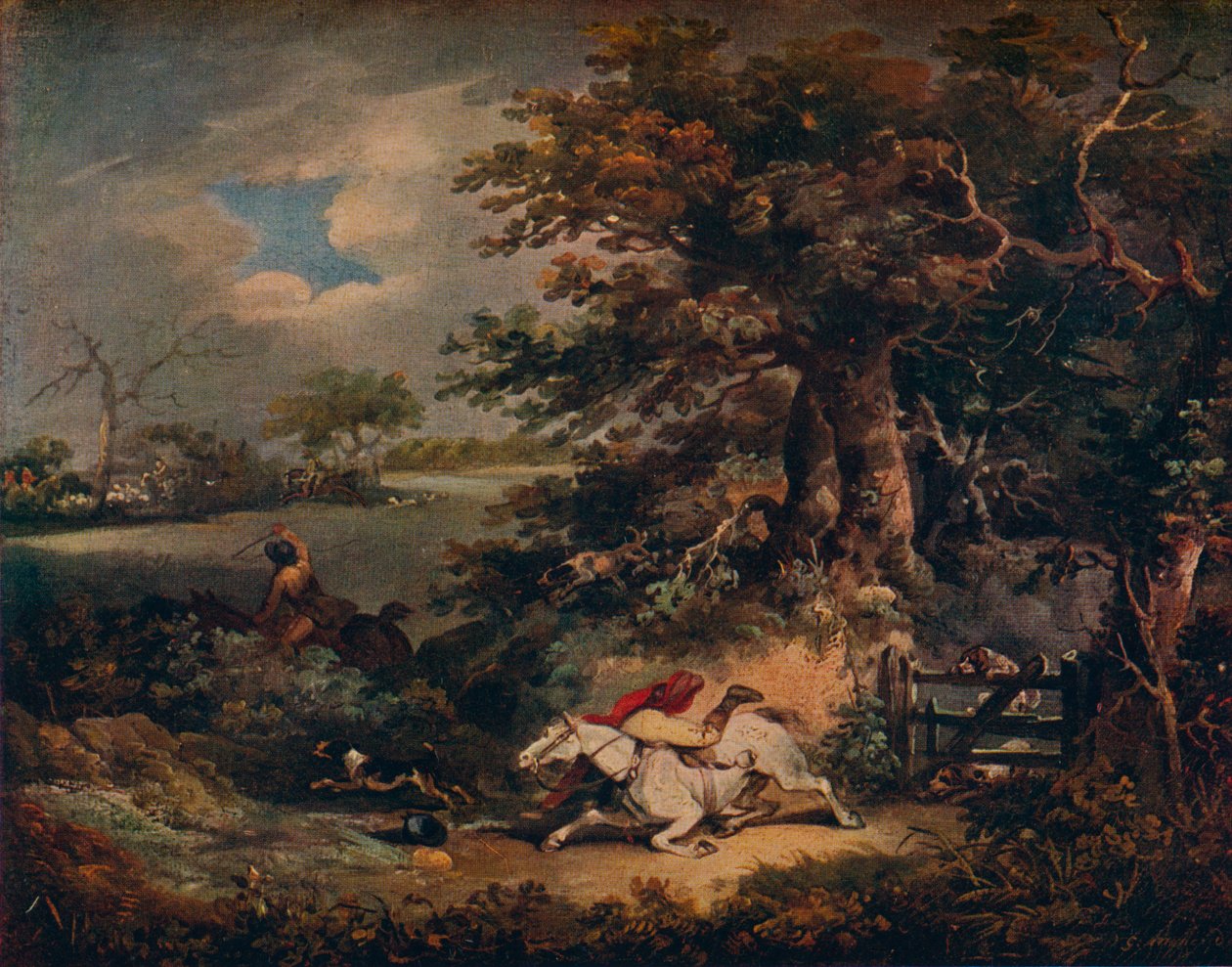 Full Cry - And A Fall, c1790, 1922 de George Morland