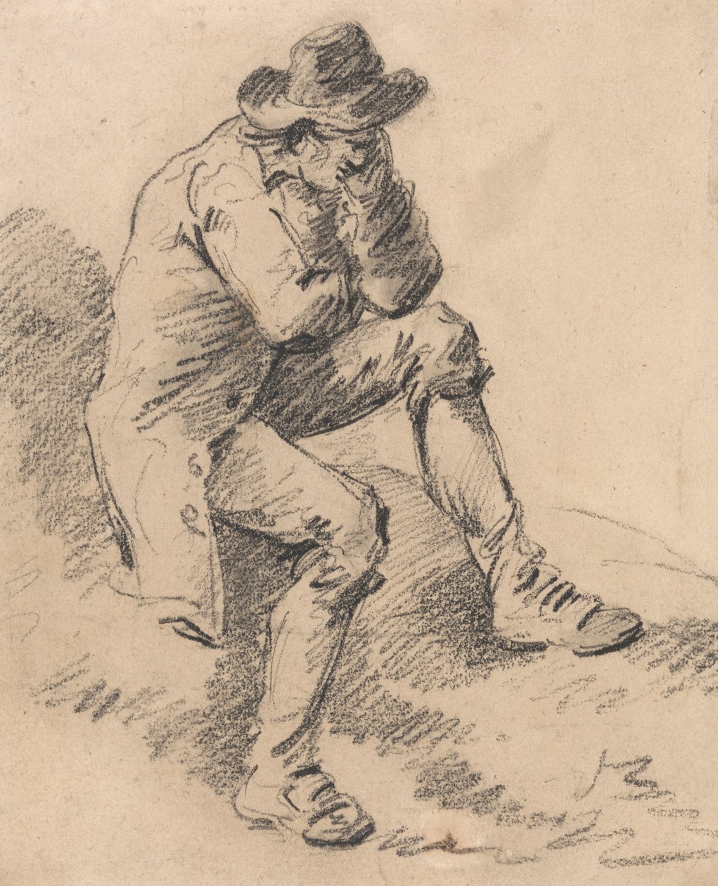 Homem sentado num Banco de George Morland