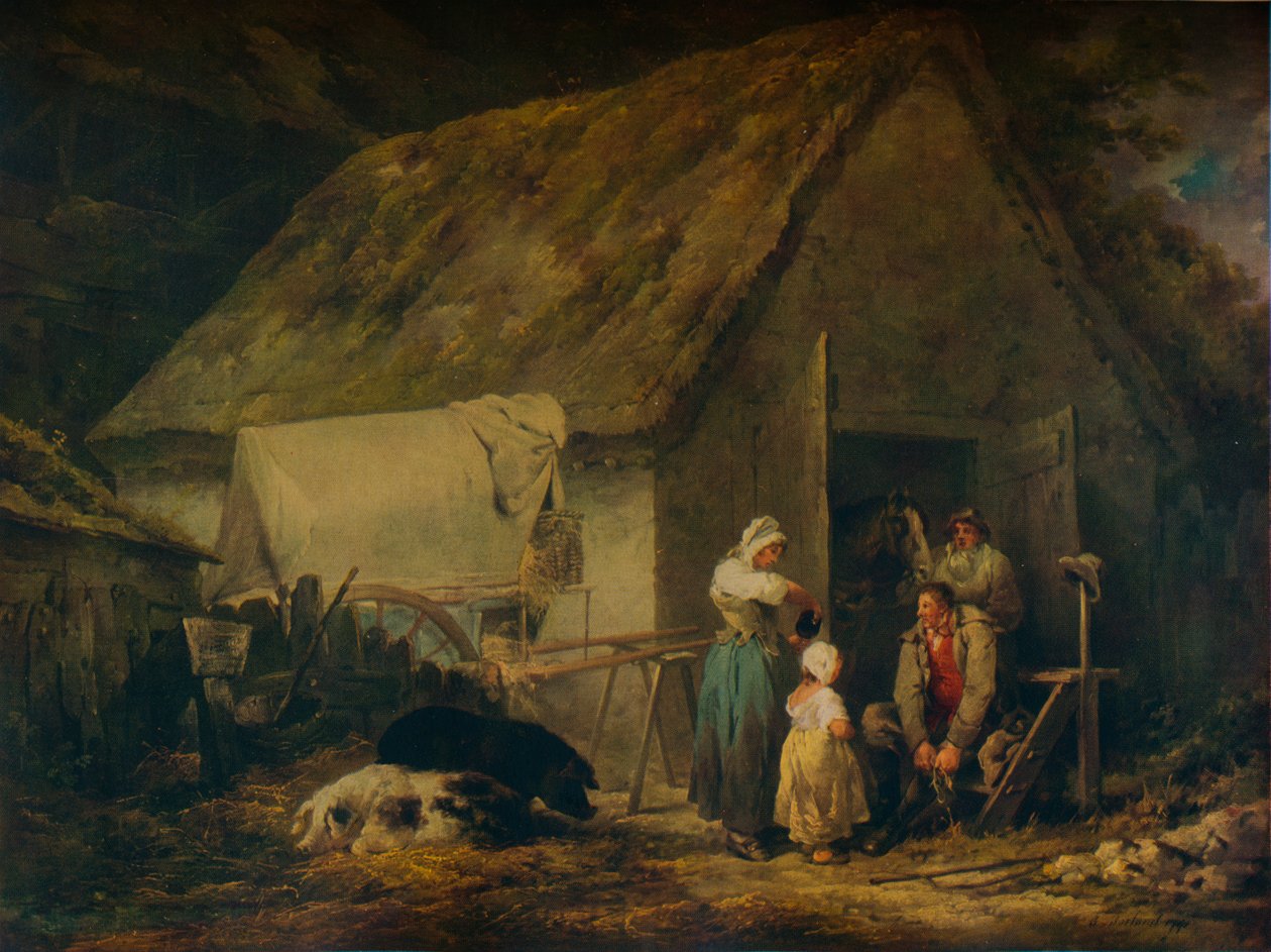 Manhã, pescadores se preparando para o mercado, 1791 de George Morland
